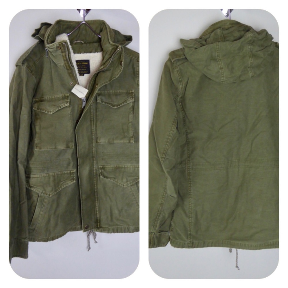 Lucky Brand Military Sherpa Lined Hooded Jacket